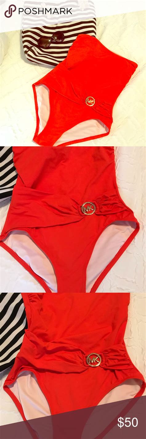 michael kors orange one piece bathing suit|michael kors one shoulder swimsuit.